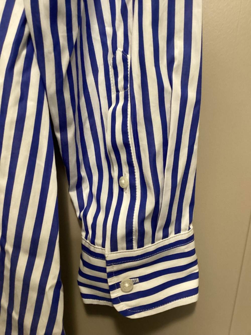 Lauren Ralph Lauren Stripe Long Sleeve Cotton Broadcloth Shirtdress, size 10 - Picture 7 of 14